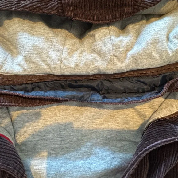 Baby Gap Toddler Brown Corduroy Hooded Jacket 5 Years Lined Utility Coat - Picture 6 of 10